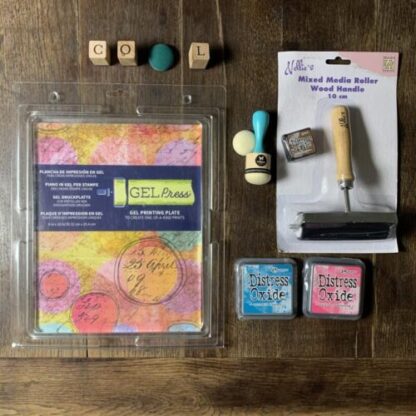 cooles Starter-Set Gelli Plate Printing (grosse Gelplatte)