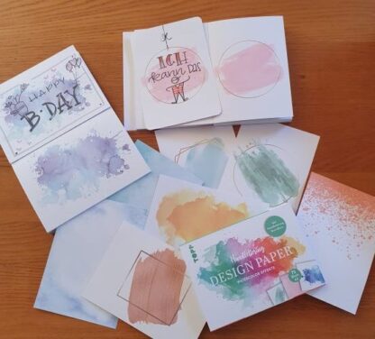 Handlettering Design Paper Block Watercolor-Effekte A5