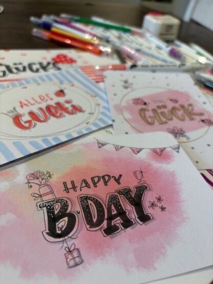 Handlettering Design Paper Block Watercolor-Effekte A6