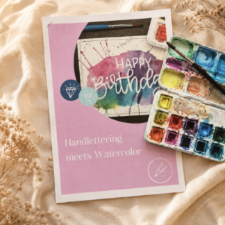 gedrucktes Skript und Ideen-Archiv "Handlettering meets Watercolor"