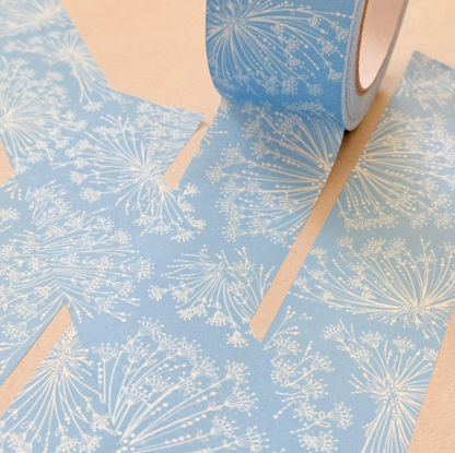 Papier-Klebeband Traumblumen (blau)