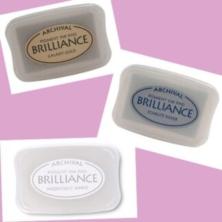 Stempelkissen gold, silber, weiss