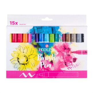 Ecoline Brush Pen Set – 15 brillante Farben für Lettering & Aquarell