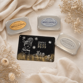 Stempelkissen gold, silber, weiss