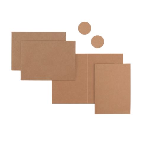 Karten + Couvert Set A6 Kraftpapier Florence