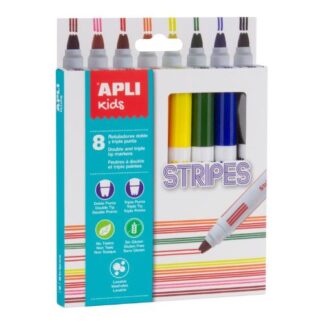 APLI Streifen-Filzstifte "Stripes" - 8 Farben Marker
