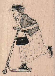 Stempel "Lady auf Scooter"