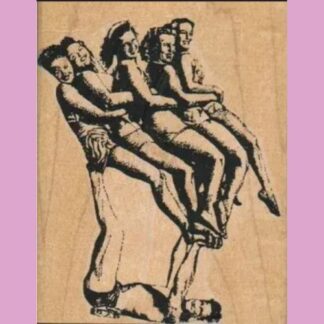 Holzstempel "Balanceakt am Strand"