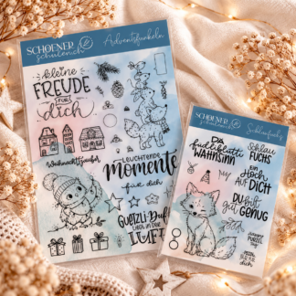 Clear Stamp "Adventsfunkeln" und "Schlaufuchs"